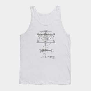 Helicopter Vintage Patent Hand Drawing Tank Top